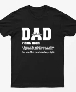 Black Dad Noun T-Shirt