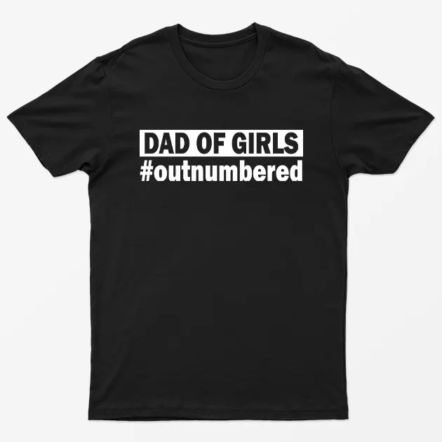 Black Dad of Girls Outnumbered Graphic T-Shirt