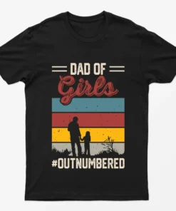 Black Dad of Girls Outnumbered T-Shirt