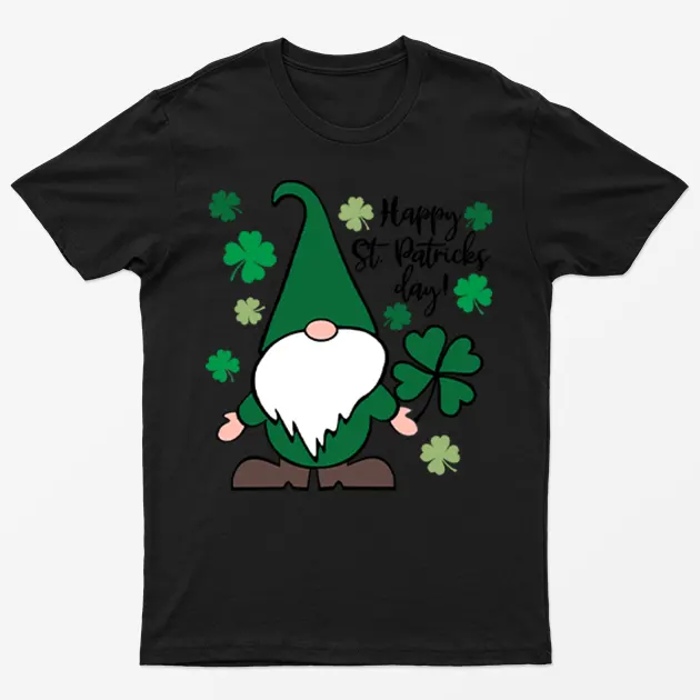 Black Happy Saint Gnomie T-Shirt