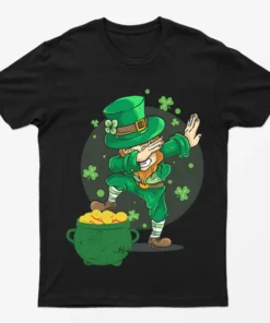 Black Leprechaun Gold Coins Men Graphic T-Shirt