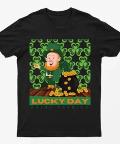 Black Lucky Day St Patrick's Day T-Shirt