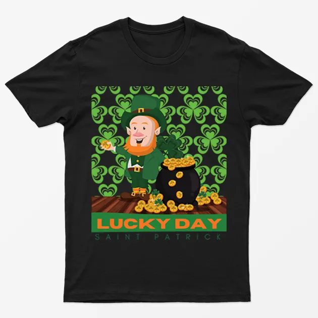 Black Lucky Day St Patrick's Day T-Shirt