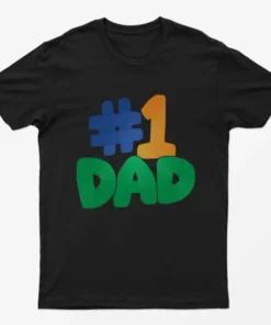 Black No 1 Dad T-Shirt