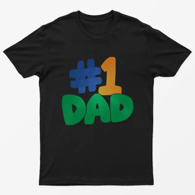 Black No 1 Dad T-Shirt
