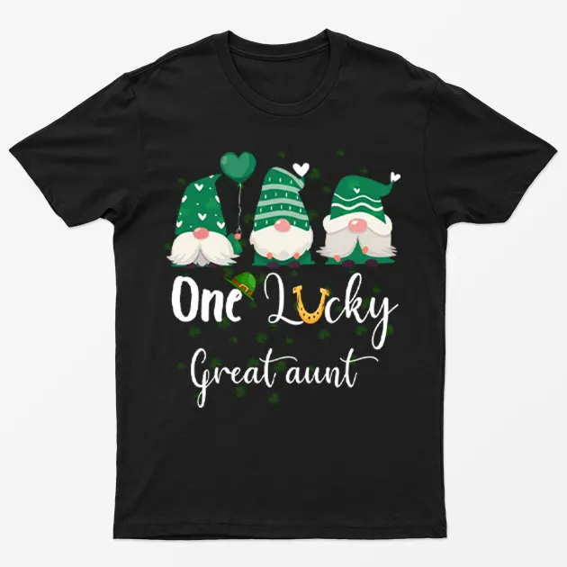 Black One Lucky Great Aunt St Patrick's Day T-Shirt