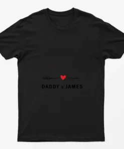 Black Personalised Happy Fathers Day T-Shirt