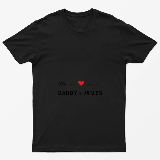 Black Personalised Happy Fathers Day T-Shirt