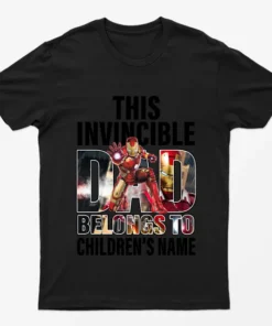 Black Personalised Invincible Dad Belongs to T-Shirt