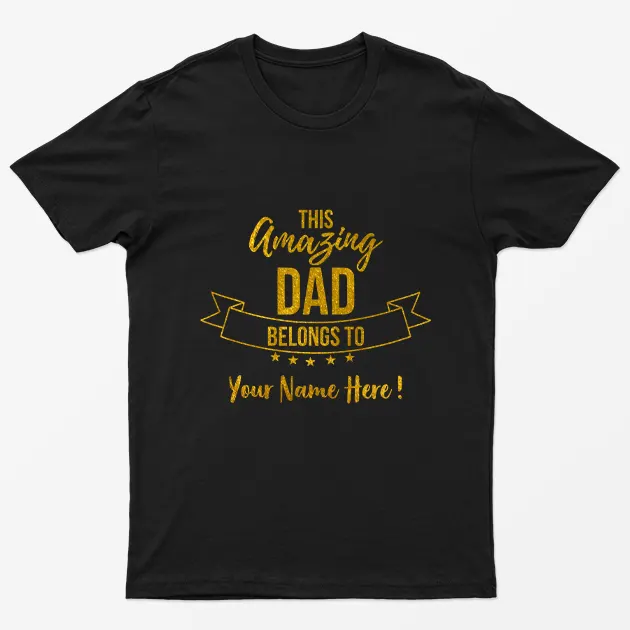 Black Personalised This Awesome Dad T-Shirt