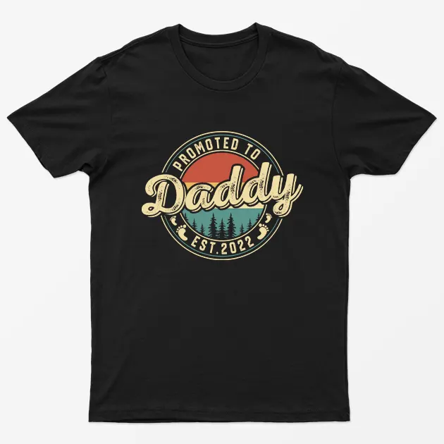 Black Promoted to Daddy Est 2022 T-Shirt