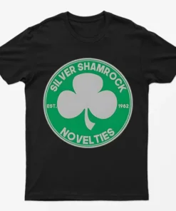Black Silver Shamrock Novelties T-Shirt