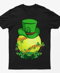 Black St Patrick Hat Tennis Ball T-Shirt
