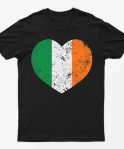 Black St Patrick's Day Heart T-Shirt