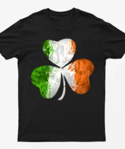 Black St Patrick's Day Leaf Graphic T-Shirt