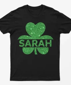 Black St Patricks Day Sarah Graphic T-Shirt