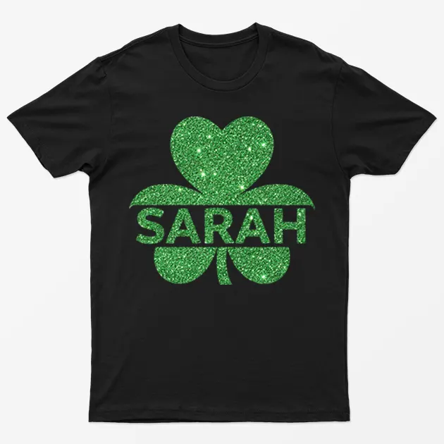 Black St Patricks Day Sarah Graphic T-Shirt