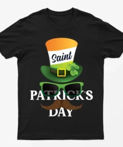 Black St Patricks Day Sun Glasses Graphic T-Shirt