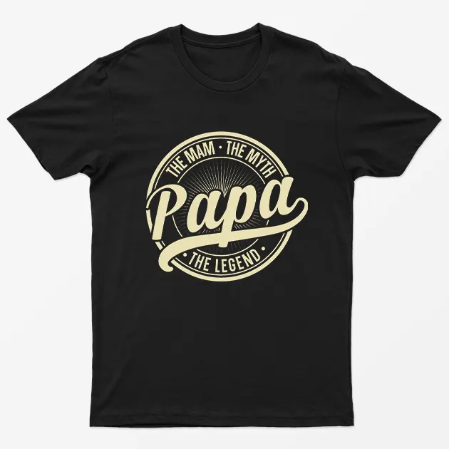 Black The Man The Myth Papa The Legend T-Shirt