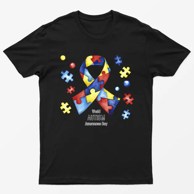 Black World Autism Awareness Day T-Shirt