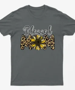 Charcoal Blessed Mom T-Shirt