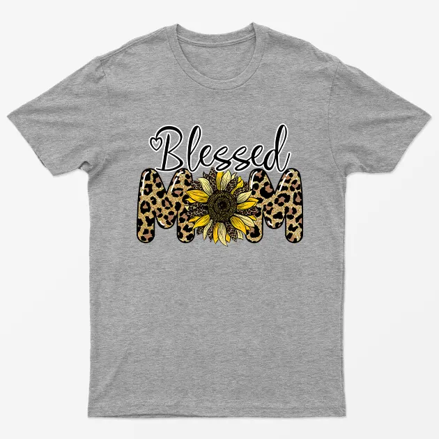 Sport Grey Blessed Mom T-Shirt