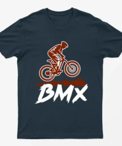 Navy Blue Bmx Bicycle Graphic T-Shirt
