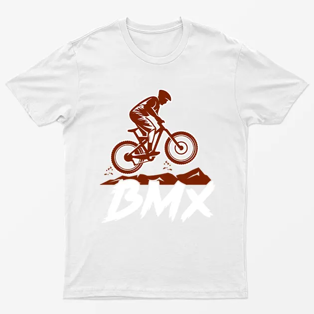 White Bmx Bicycle Graphic T-Shirt