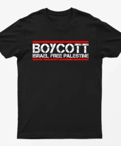 Black Boycott Israel Free Palestine T-Shirt