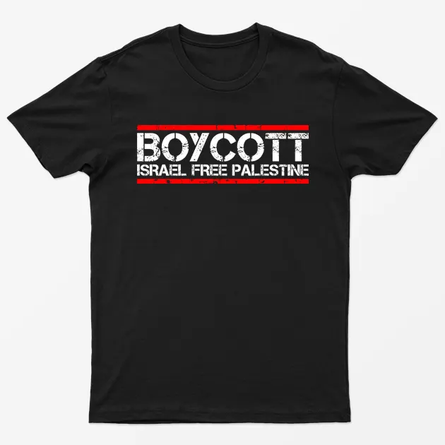 Black Boycott Israel Free Palestine T-Shirt