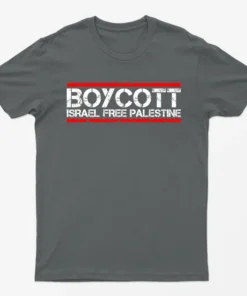 Charcoal Boycott Israel Free Palestine T-Shirt