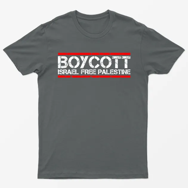 Charcoal Boycott Israel Free Palestine T-Shirt
