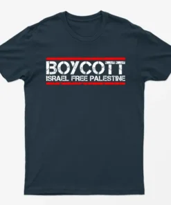 Navy Blue Boycott Israel Free Palestine T-Shirt