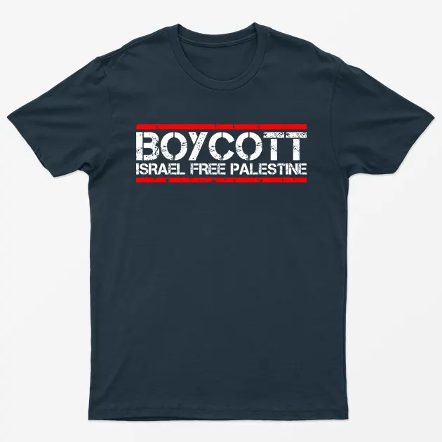Navy Blue Boycott Israel Free Palestine T-Shirt