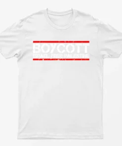 White Boycott Israel Free Palestine T-Shirt
