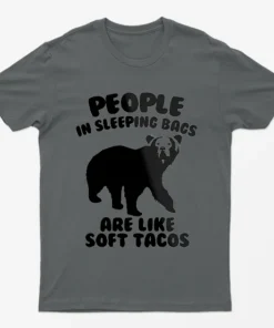 Charcoal Camping Humor Bear Graphic T-Shirt