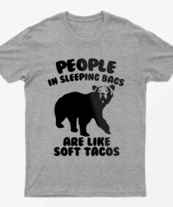 Sport Grey Camping Humor Bear Graphic T-Shirt