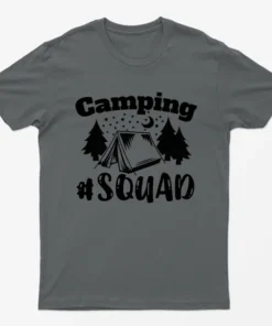 Charcoal Camping Squad Graphic T-Shirt