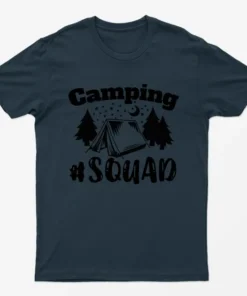 Navy Blue Camping Squad Graphic T-Shirt