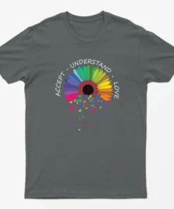 Charcoal Accept Understand Autism Day Awareness T-Shirt
