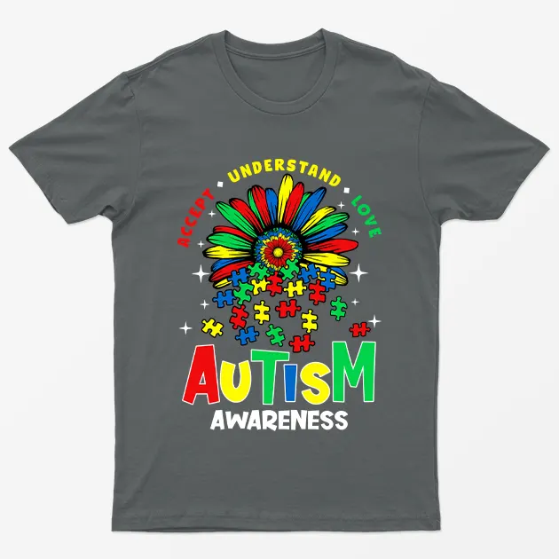 Charcoal Accept Understand Love Autism Awareness T-Shirt