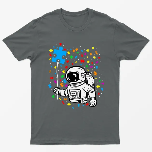 Charcoal Autism Awareness Funny Graphic T-Shirt