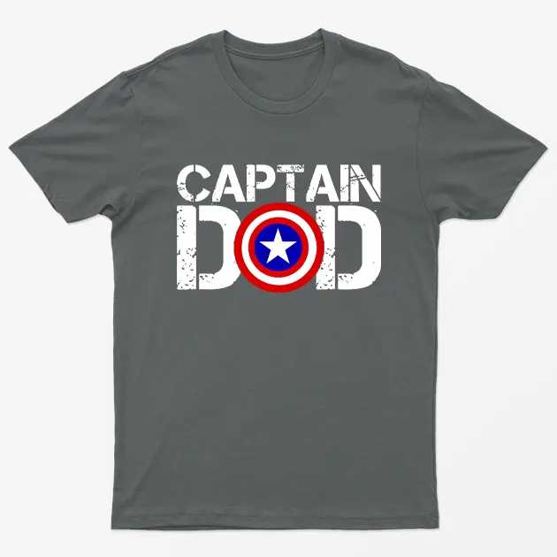 Charcoal Captain Dad T-Shirt
