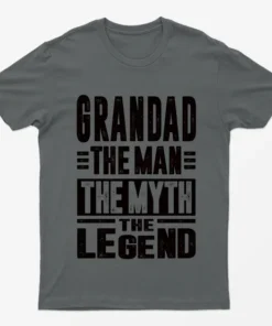 Charcoal Grandad The Man The Myth The Legend Graphic T-Shirt