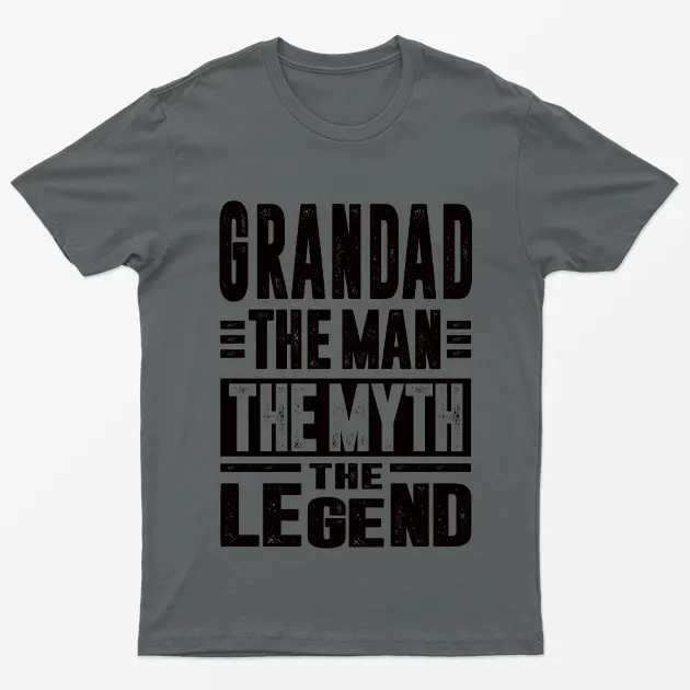 Charcoal Grandad The Man The Myth The Legend Graphic T-Shirt