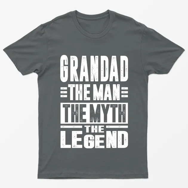 Charcoal Grandad The Man The Myth The Legend T-Shirt