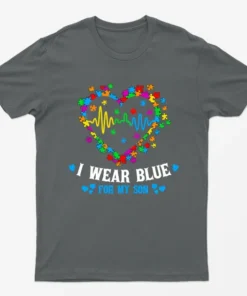 Charcoal I Wear Blue For My Som Autsim Day T-Shirt