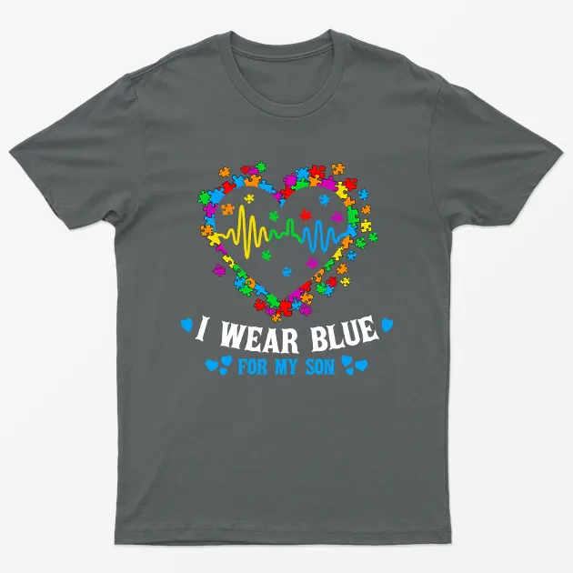 Charcoal I Wear Blue For My Som Autsim Day T-Shirt