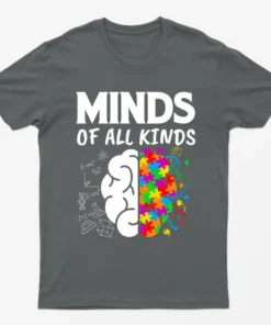 Charcoal Mind Of All Kinds Autism Day T-Shirt