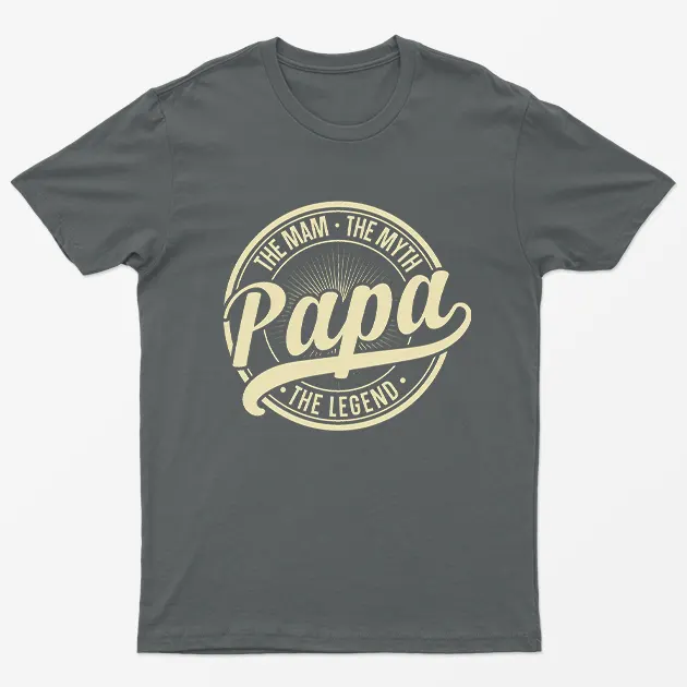 Charcoal The Man The Myth Papa The Legend T-Shirt